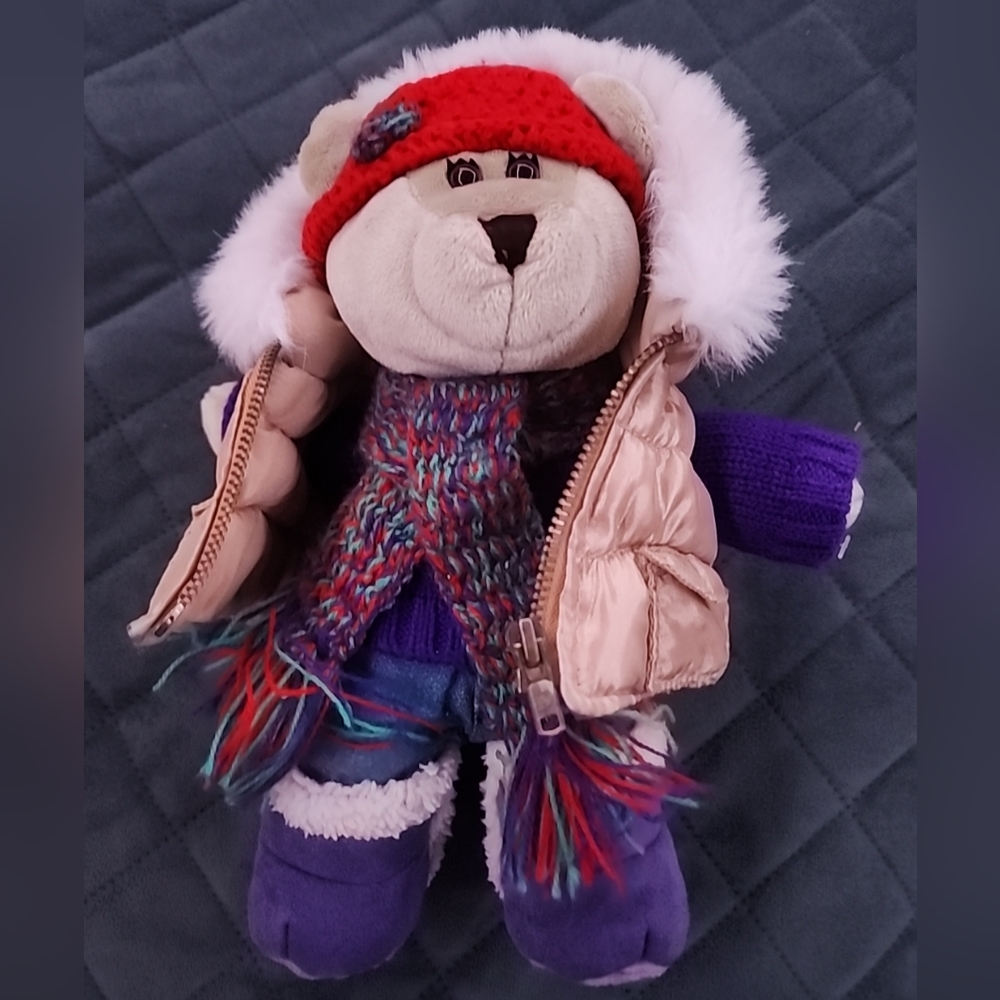 Starbucks Coffee Co. 2006 Bearista‎ Bear Plush 12" Sweater Scarf & Zip Up Jacket